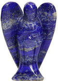 Lapis Lazuli Angel figurine - deep blue crystal with gold flecks and wings