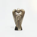 Pyrite Angel figurine held in hand - golden metallic crystal
