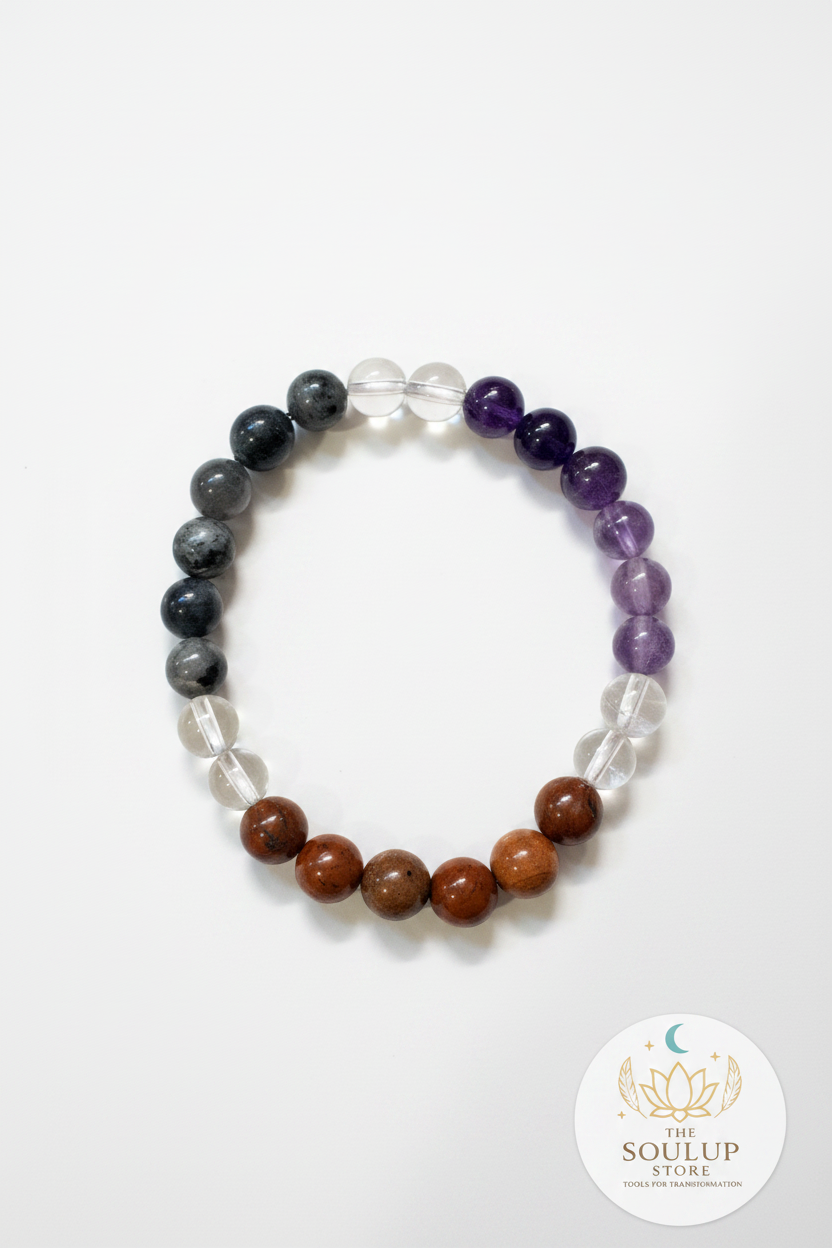 Good Health Mixel Crystal Bracelet - White Background with SoulUp Sticker