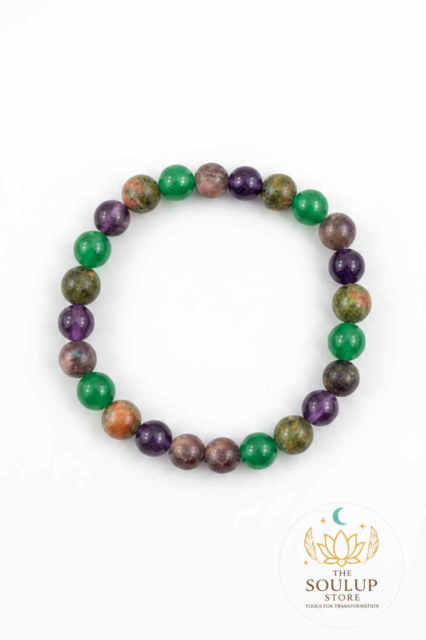 Green Mixel Bracelet - White Background with SoulUp Sticker