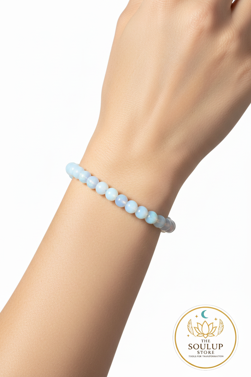 Opalite Crystal Bracelet - on wrist