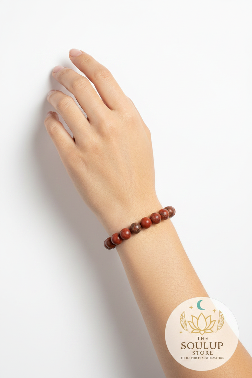 Red Jasper Crystal Bracelet - on wrist