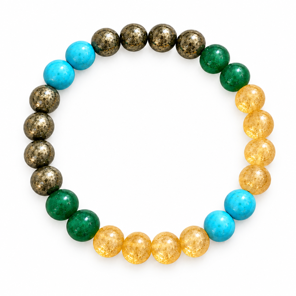 Close-up of 24-bead Abundance & Prosperity Mixel Crystal Bracelet