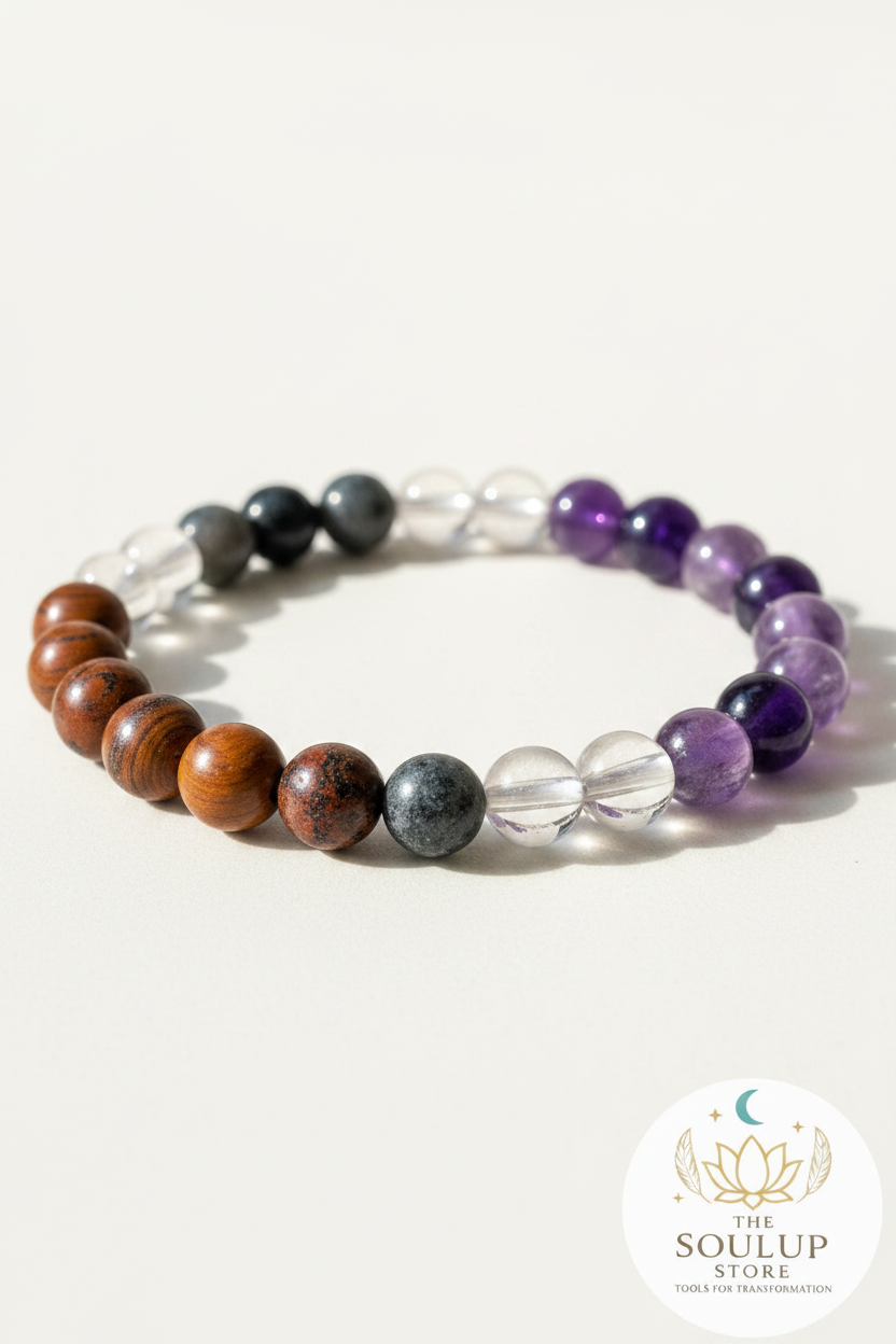Good Health Mixel Crystal Bracelet - side close up