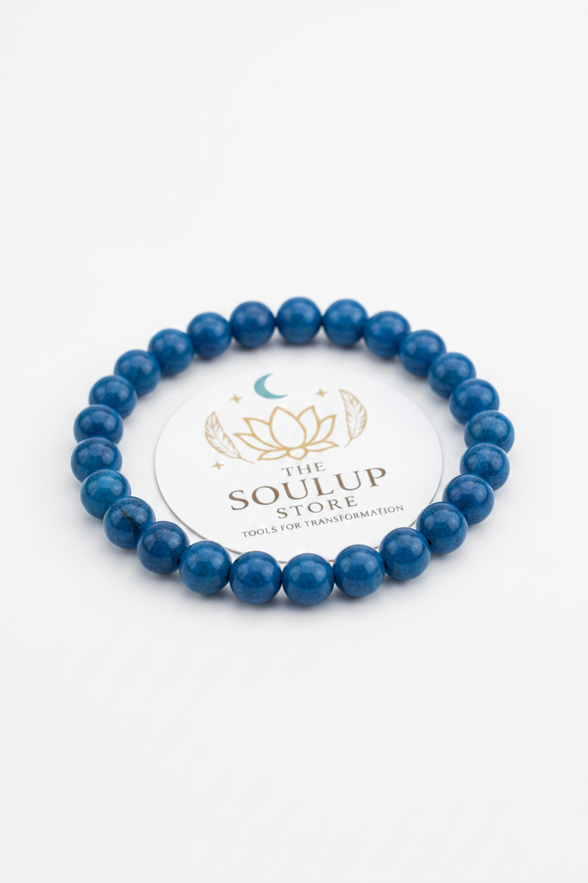 Blue Apatite Crystal Bracelet - top down