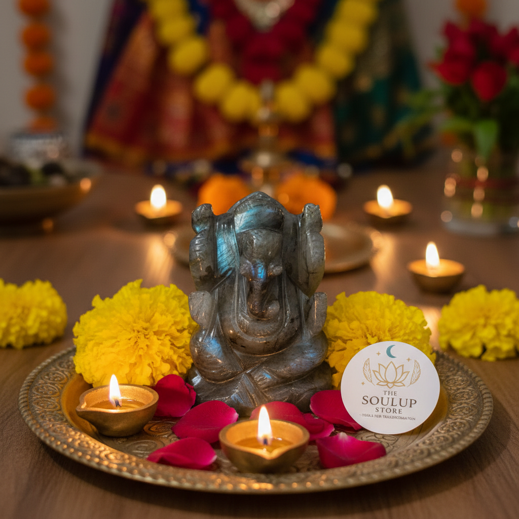 Labradorite Ganesha - Front
